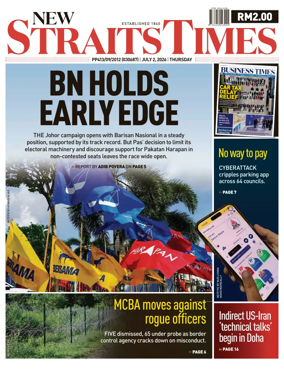 Cover of New Straits Times