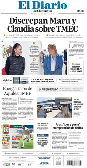 Cover of El Diario de Chihuahua