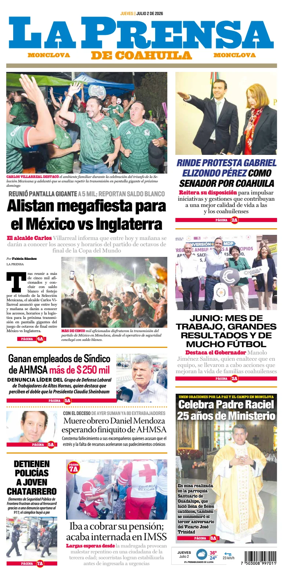 Cover of La Prensa de Coahuila