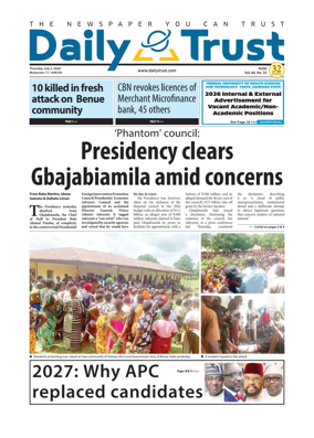 Cover of Daily Trust