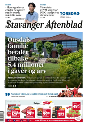 Cover of Stavanger Aftenblad