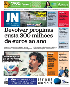 Cover of Jornal de Noticias