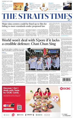 Cover of The Straits Times