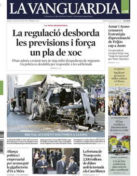 Cover of La Vanguardia (Catalonia - 1st edition)