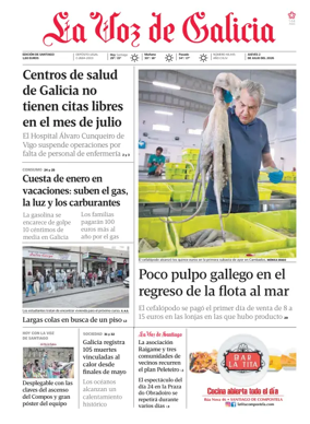 Cover of La Voz de Galicia (Santiago)