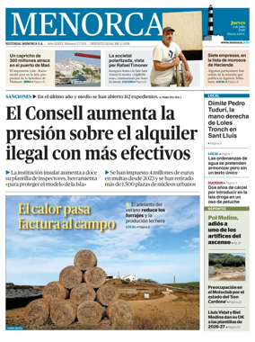 Cover of Menorca Diario Insular