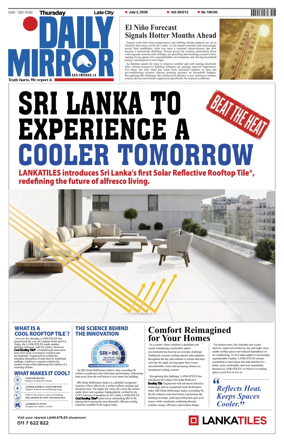 Cover of Daily Mirror (Sri Lanka)