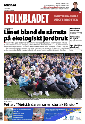 Cover of Folkbladet Vasterbotten