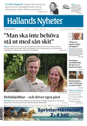 Cover of Hallands Nyheter