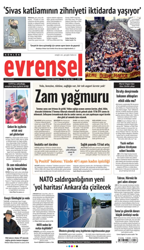 Cover of Evrensel Gazetesi
