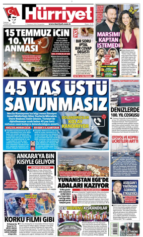 Cover of Hurriyet