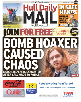 Cover of Hull Daily Mail