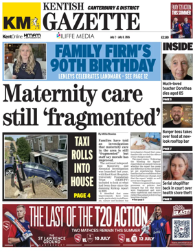 Cover of Kentish Gazette Canterbury & District