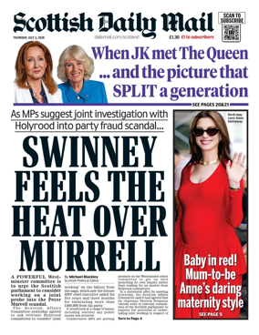 Cover of Scottish Daily Mail