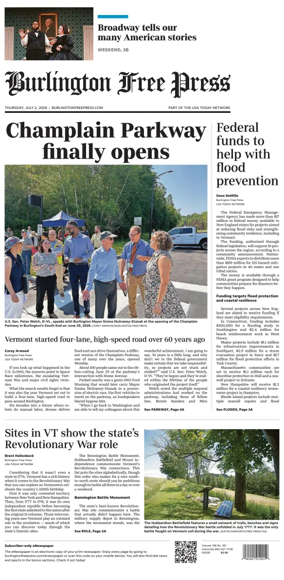 Cover of Burlington Free Press