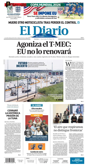Cover of El Diario de El Paso
