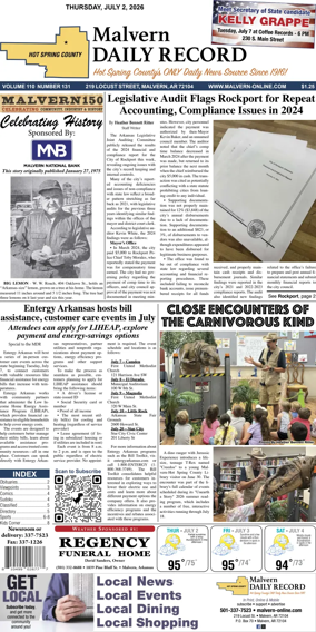 Cover of Malvern Daily Record