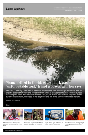 Cover of Tampa Bay Times TFP