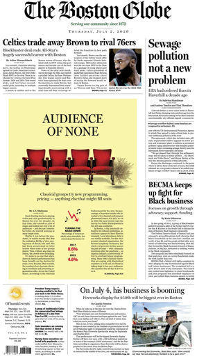 Cover of The Boston Globe