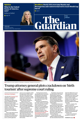 Cover of The Guardian (USA)