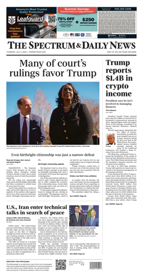 Cover of The Spectrum & Daily News