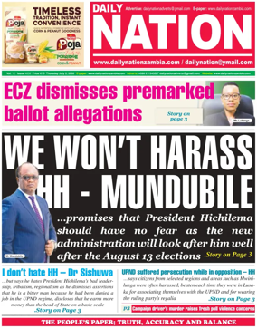 Cover of Daily Nation Newspaper