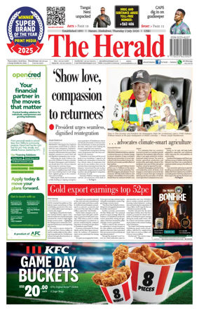Cover of The Herald (Zimbabwe)