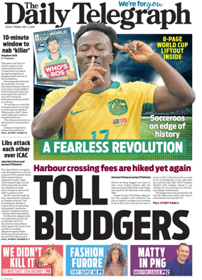 Cover of The Daily Telegraph (Sydney)