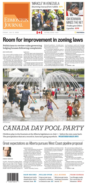 Cover of Edmonton Journal