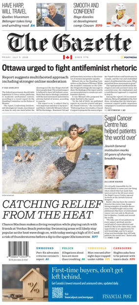 Cover of Montreal Gazette