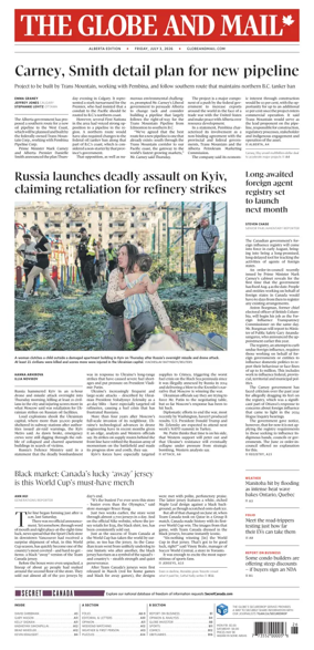 Cover of The Globe and Mail (Alberta Edition)