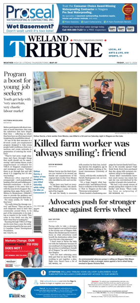 Cover of The Welland Tribune