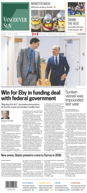Cover of Vancouver Sun