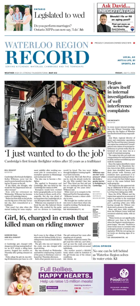 Cover of Waterloo Region Record