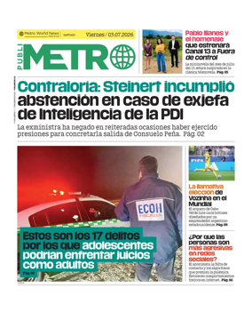 Cover of Publimetro Chile