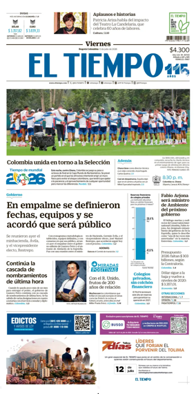 Cover of El Tiempo (Bogota)