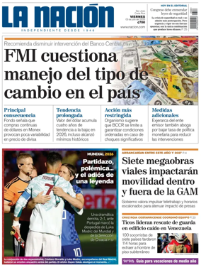 Cover of La Nacion (Costa Rica)