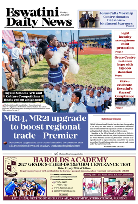 Cover of Eswatini Daily News