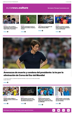 Cover of Euronews Culture and Sport (Spanish) Compiled Edition
