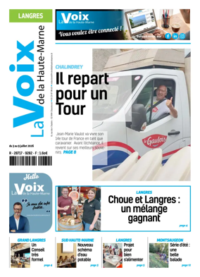 Cover of La Voix de la Haute-Marne edition Langres