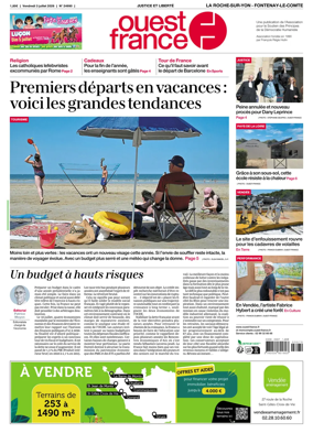 Cover of Ouest France (La Roche-sur-Yon - Fontenay-le-Comte)