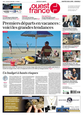 Cover of Ouest France (Nantes / Sud-Loire / Vignoble)