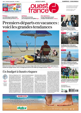Cover of Ouest-France (Quimperle Concarneau)