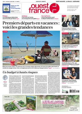 Cover of Ouest France (Saint-Nazaire La Baule Guerande)