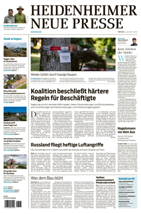 Cover of Heidenheimer Neue Presse