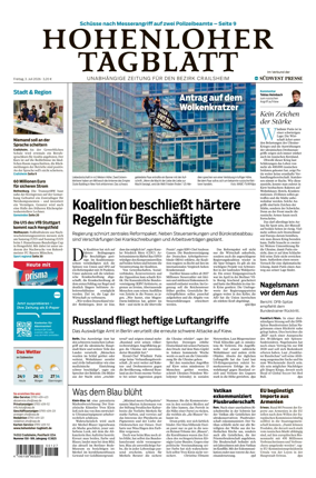 Cover of Hohenloher Tagblatt