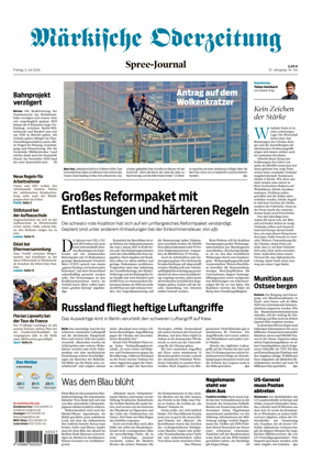 Cover of Markische Oderzeitung Spree-Journal