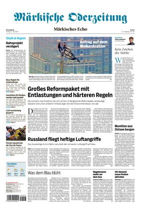 Cover of Markische Oderzeitung Strausberg
