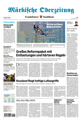 Cover of Markische Oderzeitung Frankfurt (Oder)