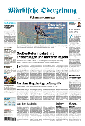 Cover of Markische Oderzeitung Uckermarkanzeiger